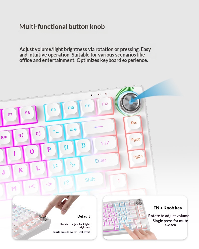 FURYCUBE IP75 Luminous Mechanical Feel Computer Gaming Esports High-Value Wired Silent Keyboard_voghion.com