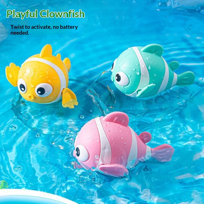 Cross-Border Children's Bath Baby Clownfish Wind-Up Swimming Animal Bathroom Water Play Toys_voghion.com