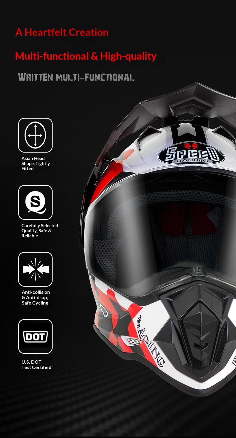 Fabrikneuer, nationaler Standard A-konformer Offroad-Elektromotorrad-Rallye-Helm für Herren, universell für alle Jahreszeiten, DOT-konform_voghion.com