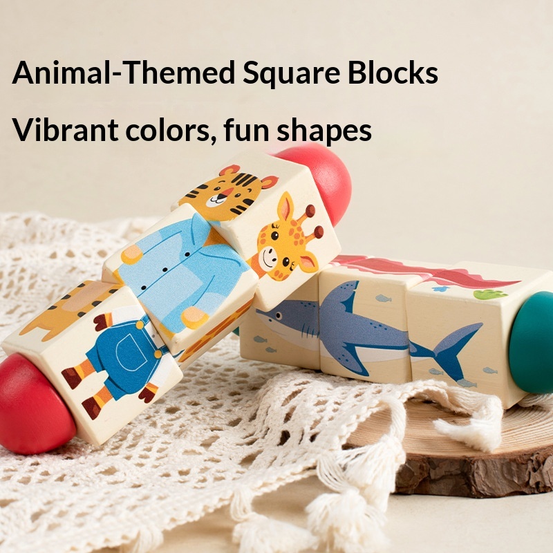 Quebra-cabeça de blocos giratórios para jardim de infância, de 3 a 6 anos, educativo, para aprendizagem precoce, interativo para pais e filhos._voghion.com
