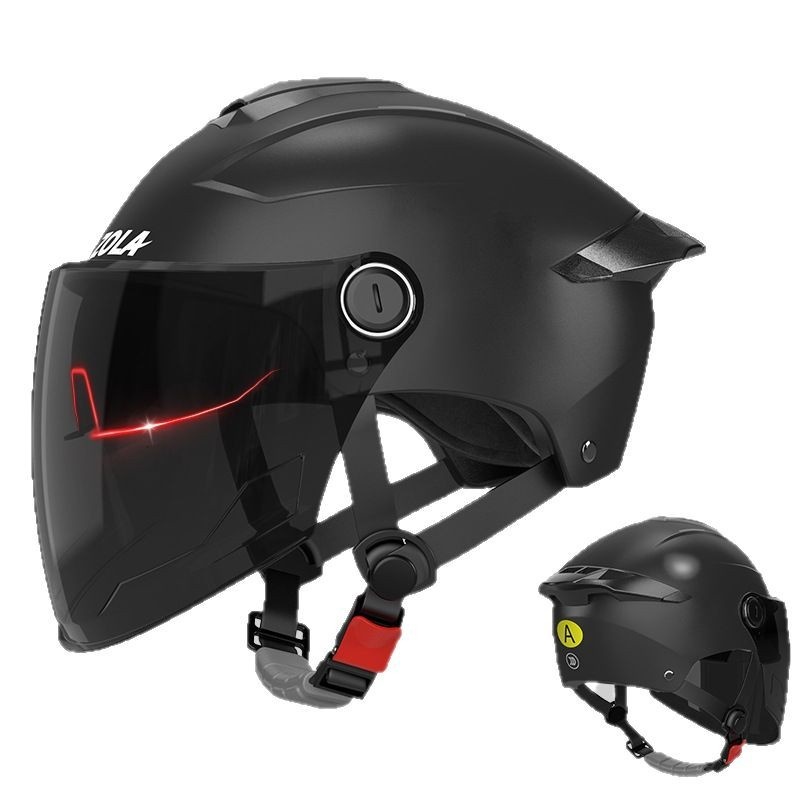 New National Standard 3C Certified Double Visor Electric Motorcycle Women Men, Half Helmet For Summer Sun Protection And_voghion.com