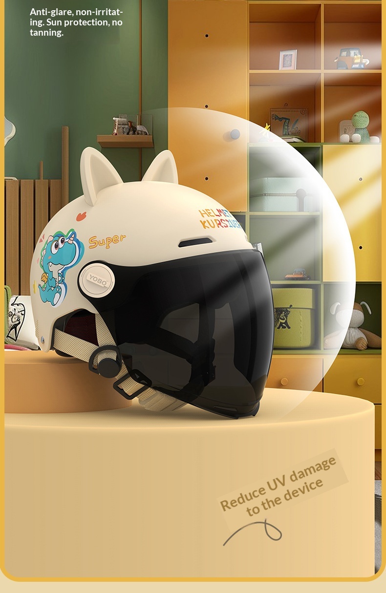 Kinder Helm Mit Katzenohren Für E-scooter Und Winterschutz_voghion.com