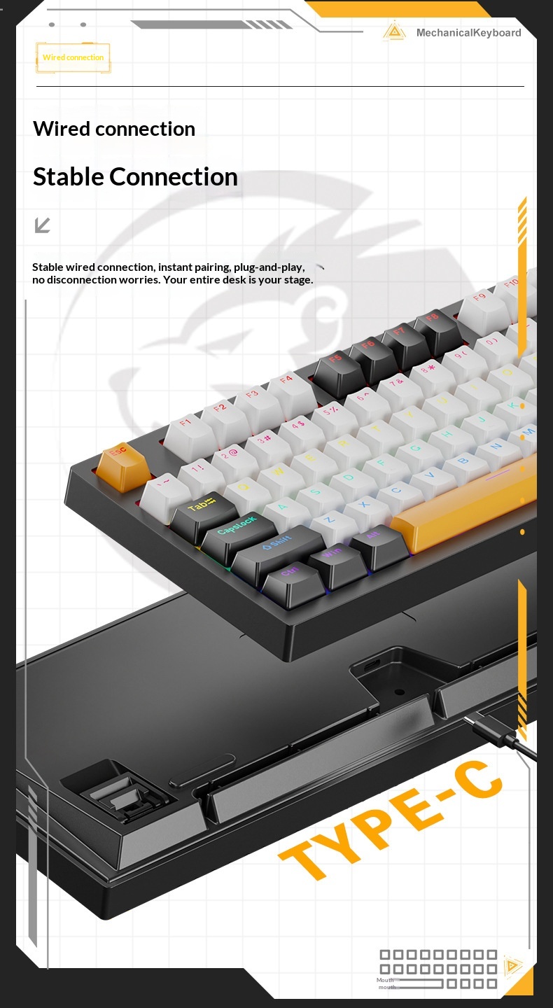 Wow K98 Mekanik Mavi Kırmızı Siyah Çay Anahtarlı Kablolu Klavye Tuş Hattı Ayrımı Bilgisayar Dizüstü Harici Ofis Oyun Klavyesi_voghion.com