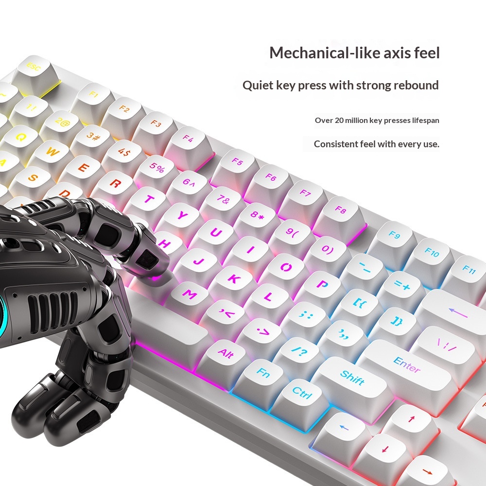 FURYCUBE IP75 Luminous Mechanical Feel Computer Gaming Esports High-Value Wired Silent Keyboard_voghion.com