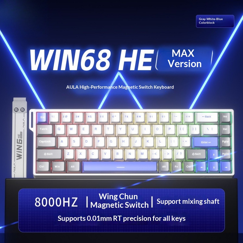 Teclado com interruptor magnético e gravação lateral, mecânico e personalizável, ideal para jogos de eSports em tempo real, FPS, Valorant e CS._voghion.com