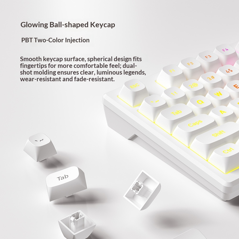 FURYCUBE IP75 Luminous Mechanical Feel Computer Gaming Esports High-Value Wired Silent Keyboard_voghion.com