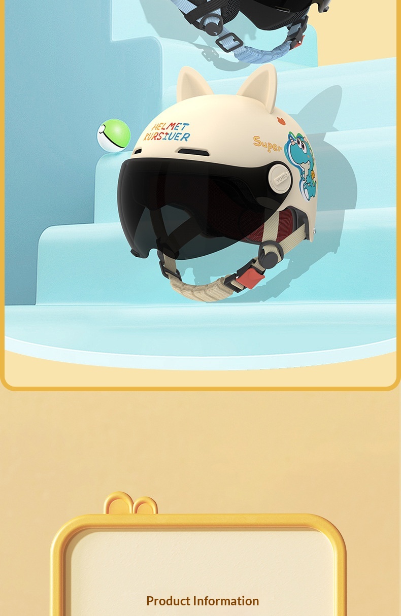 Kinder Helm Mit Katzenohren Für E-scooter Und Winterschutz_voghion.com