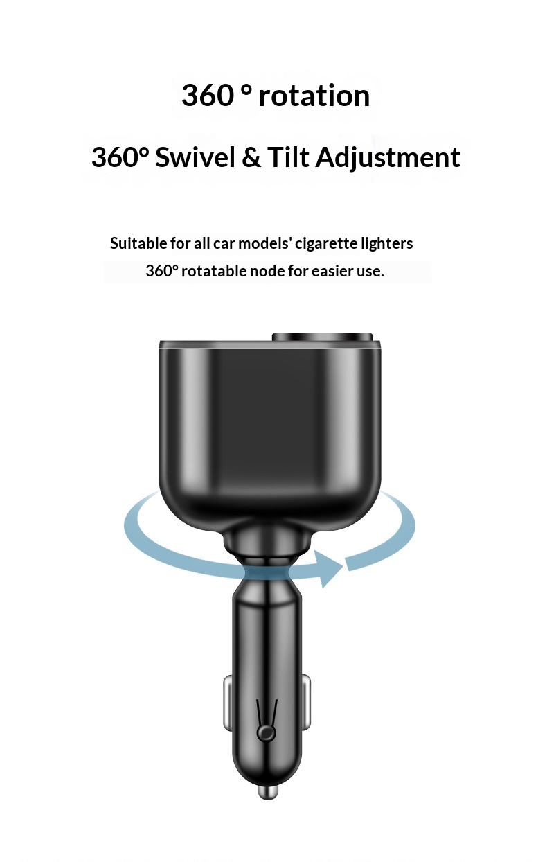 Auto oplader met dubbele usb type-c en digitaal display_voghion.com