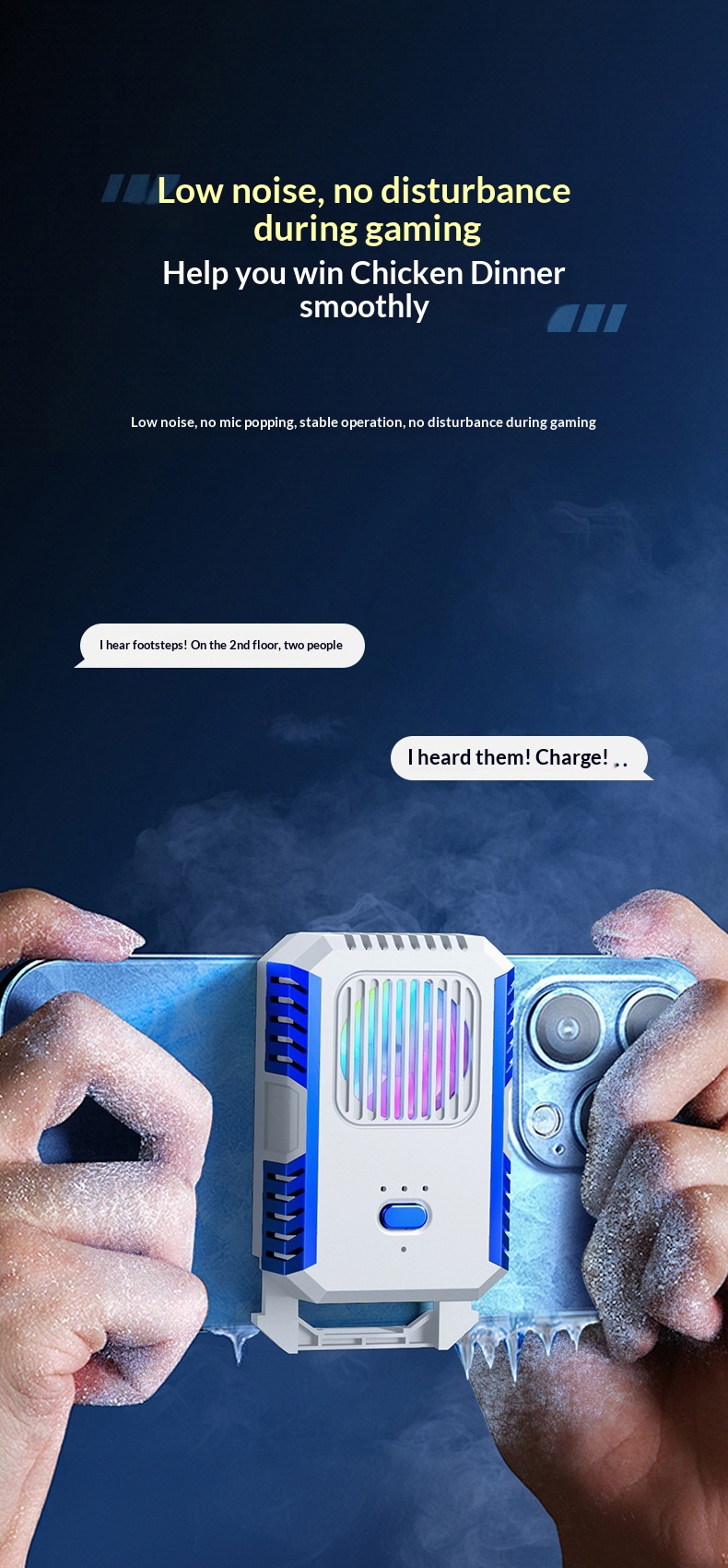 Mobile Phone Cooler Semiconductor Live Streaming Game Three-Level Adjustment Fast Cooling Artifact_voghion.com