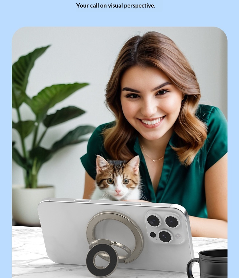 Magnetic Rotating Phone Stand Foldable Desktop Holder For Desk_voghion.com