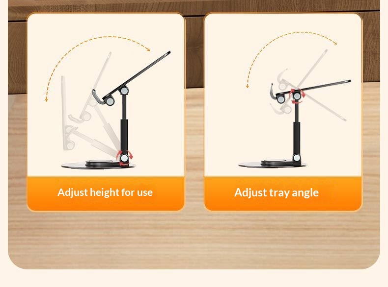 New Rotating Aluminum Alloy Desktop Tablet Live Streaming Phone Online Class Multi-Functional Folding Stand_voghion.com