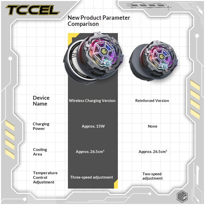 Tccel Ultra Mobile Phone Cooler Magnetic Wireless Charging Semiconductor Cooling Device_voghion.com