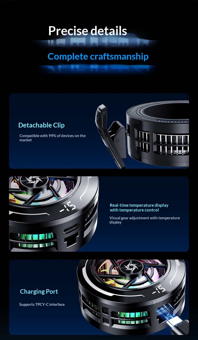 SL70 Mobile Phone Cooler With Semiconductor Refrigeration, AI Temperature Control, Rapid Cooling, True Freezing,_voghion.com