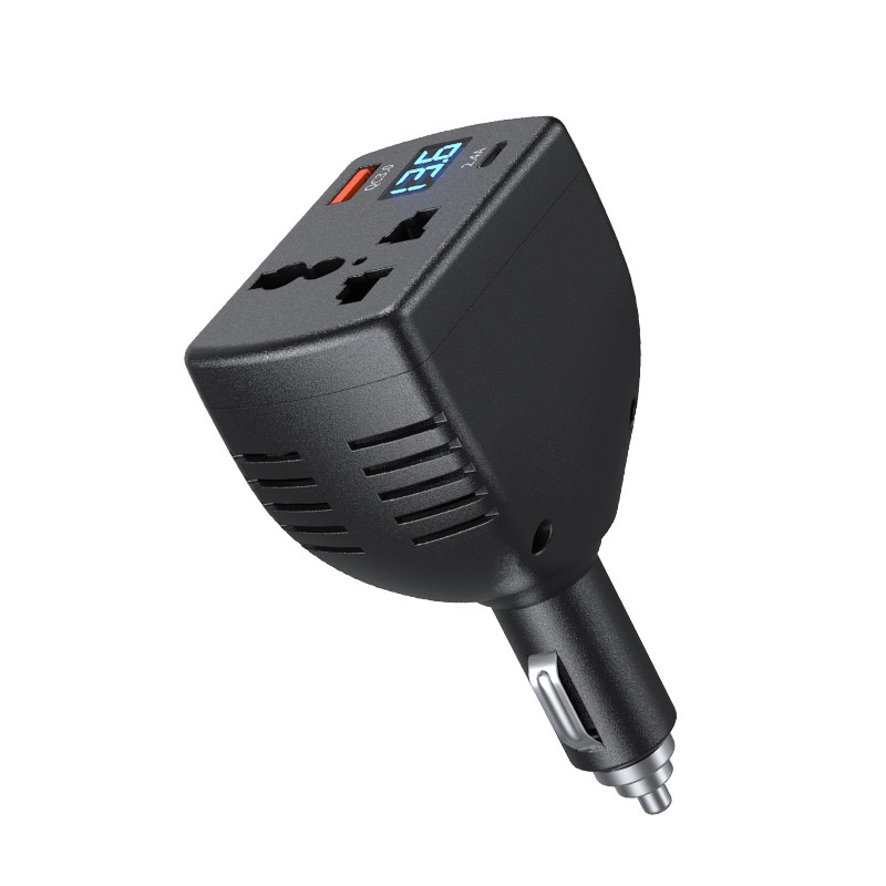 Caricabatterie ad alta potenza da 150 W, ricarica super rapida, multifunzione con display digitale della tensione, inverter per auto._voghion.com