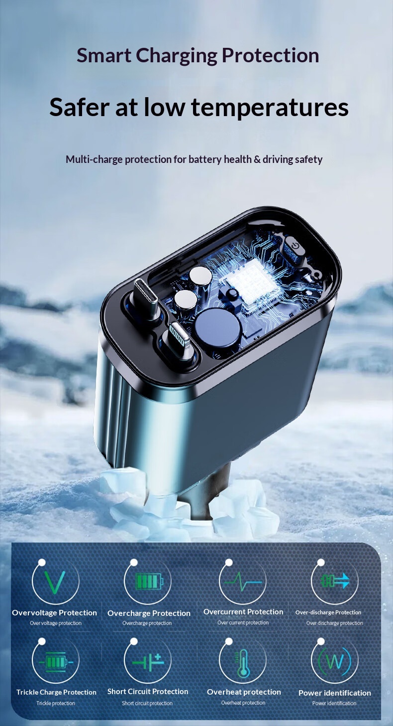 Starry Sky Car Charger 120w Super Fast With Retractable Cable_voghion.com