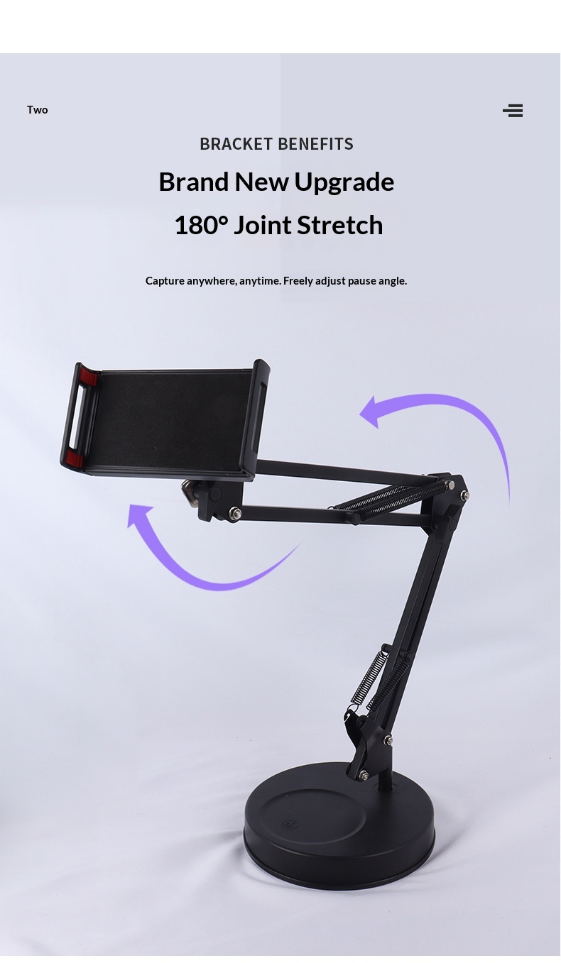 Desktop Cantilever Tablet Metal Live Streaming Overhead Shooting Lazy Watching Universal Foldable Telescopic Bedside_voghion.com