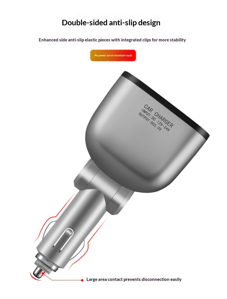 One-to-Three One-to-Two Cigarette Lighter Adapter USB Mobile Phone Multi-Function Car Charger_voghion.com