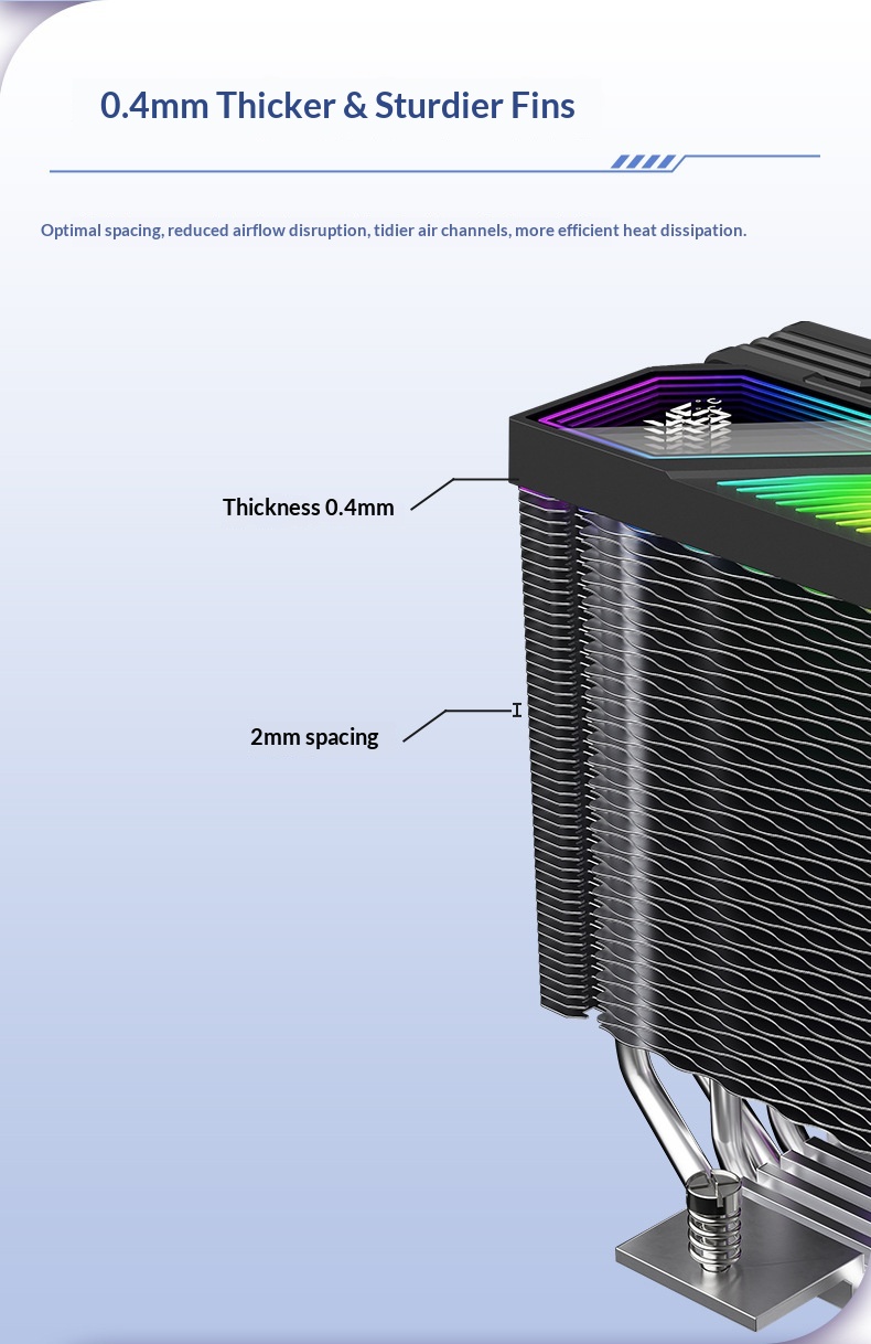 Coolmoon Computer Digital 4 Copper Tube Radiator ARGB Synchronized Temperature Display Multi-Platform AMD Tower CPU Fan_voghion.com