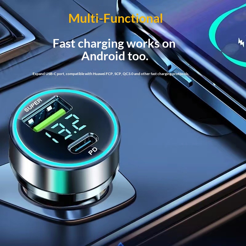 Charger Super Fast One-to-Two Cigarette Lighter USB Adapter Multi-Function Car Phone Flash Charging_voghion.com