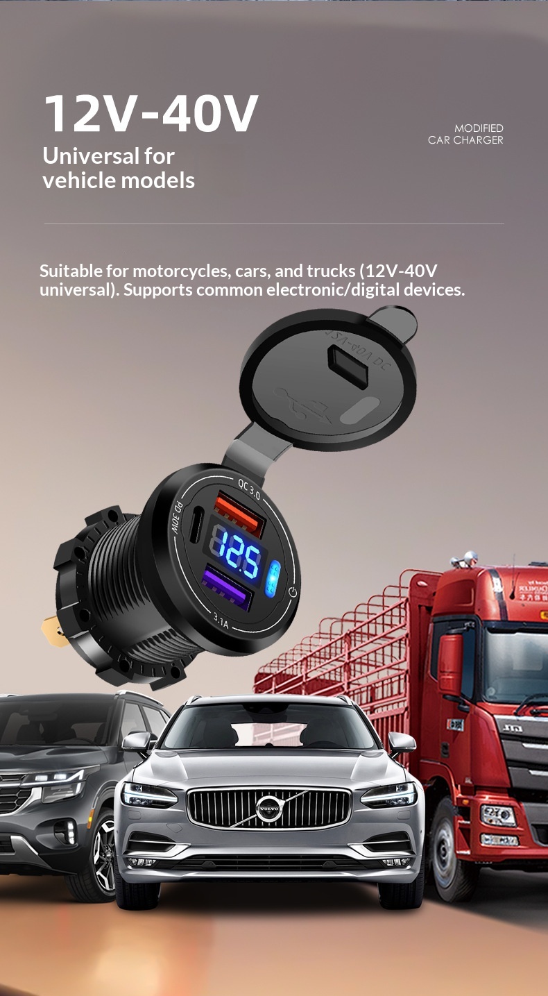 Wasserdichtes Usb-motorradladegerät Mit Pd-schnellladefunktion_voghion.com