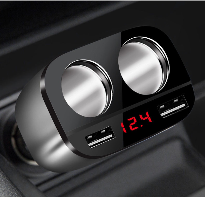 One-to-Three One-to-Two Cigarette Lighter Adapter USB Mobile Phone Multi-Function Car Charger_voghion.com