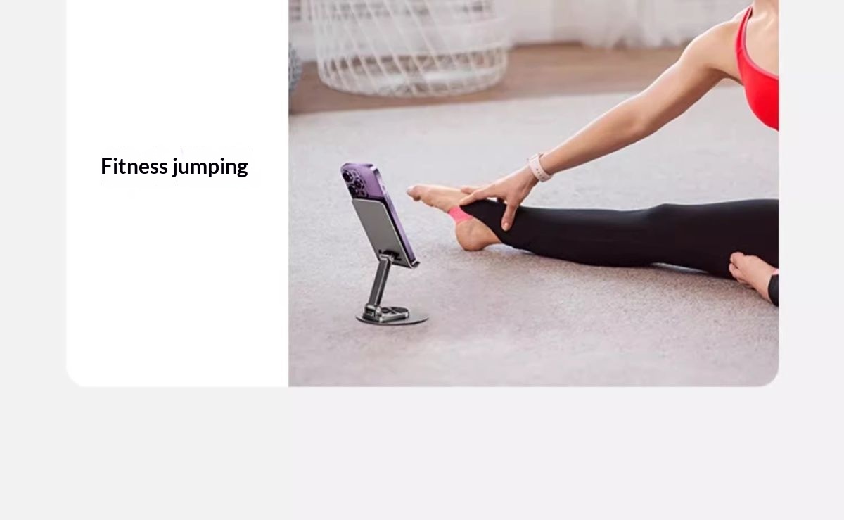 Supporto da tavolo in metallo girevole, pieghevole e regolabile in altezza per telefono e tablet, modello 2025, nuovo e pratico._voghion.com