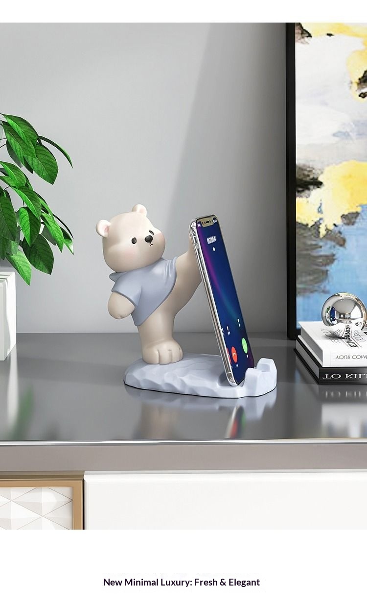 Support de téléphone ours mignon décoration de bureau et maison_voghion.com