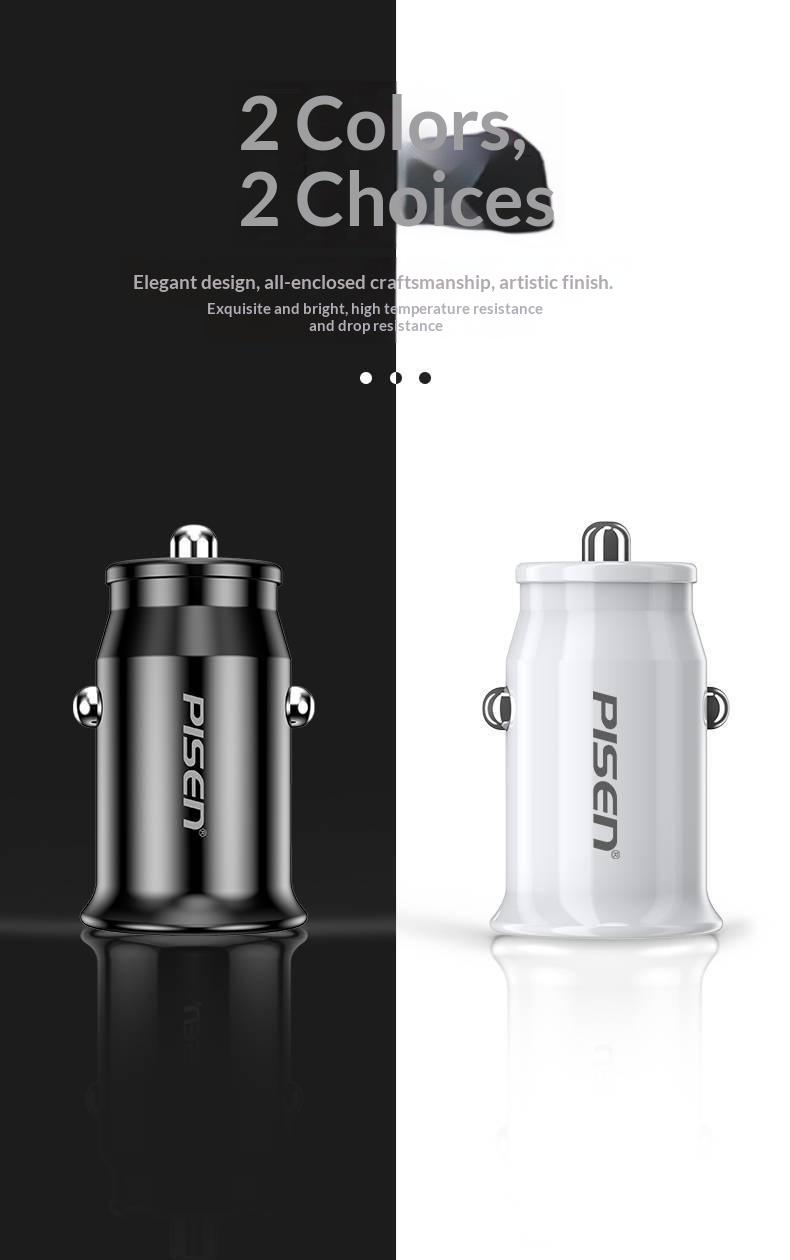 Pisen mini autolader 30w pd voor smartphone en tablet_voghion.com