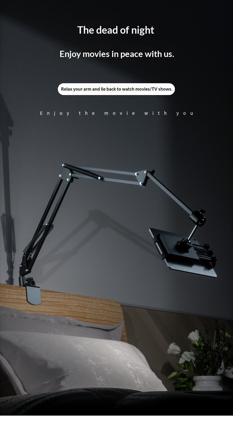 Adjustable Tablet And Phone Bedside Stand For Hands-free Viewing_voghion.com