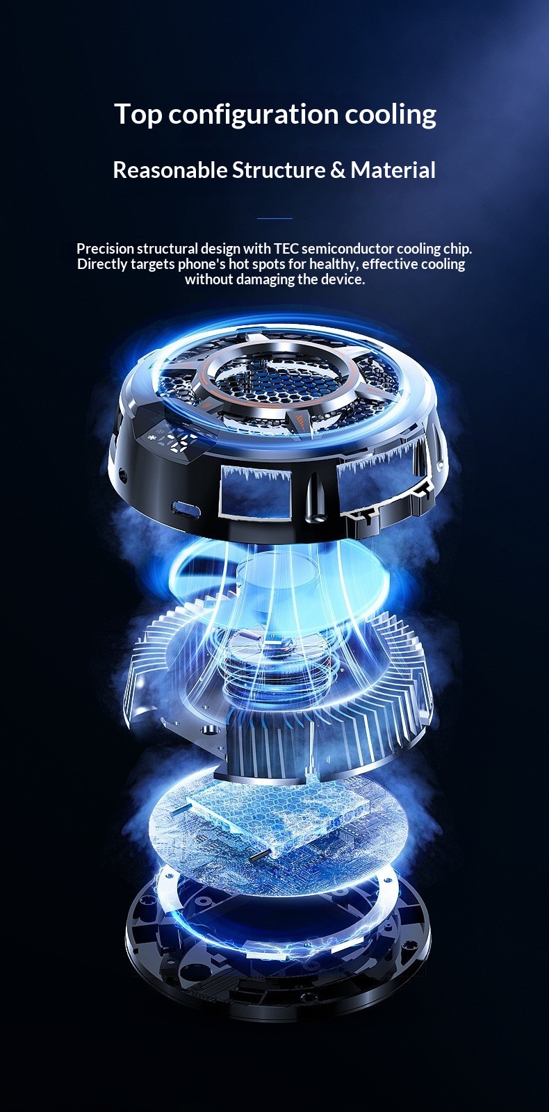 Mi Mo CX05 Suitable For IPad Tablet Cooler Semiconductor Cooling Three-Level Adjustment Magnetic Absorption Digital_voghion.com