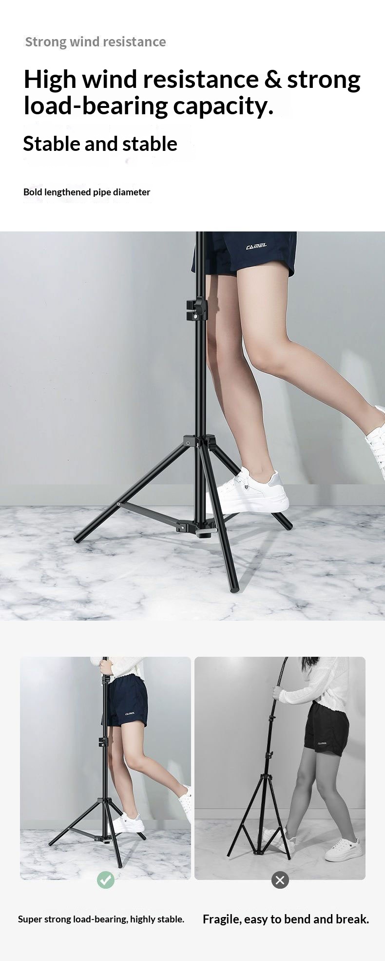 Luce di riempimento per live streaming mobile, supporto rinforzato, portatile, universale, per fotografia e riprese video da tavolo, multifunzionale._voghion.com