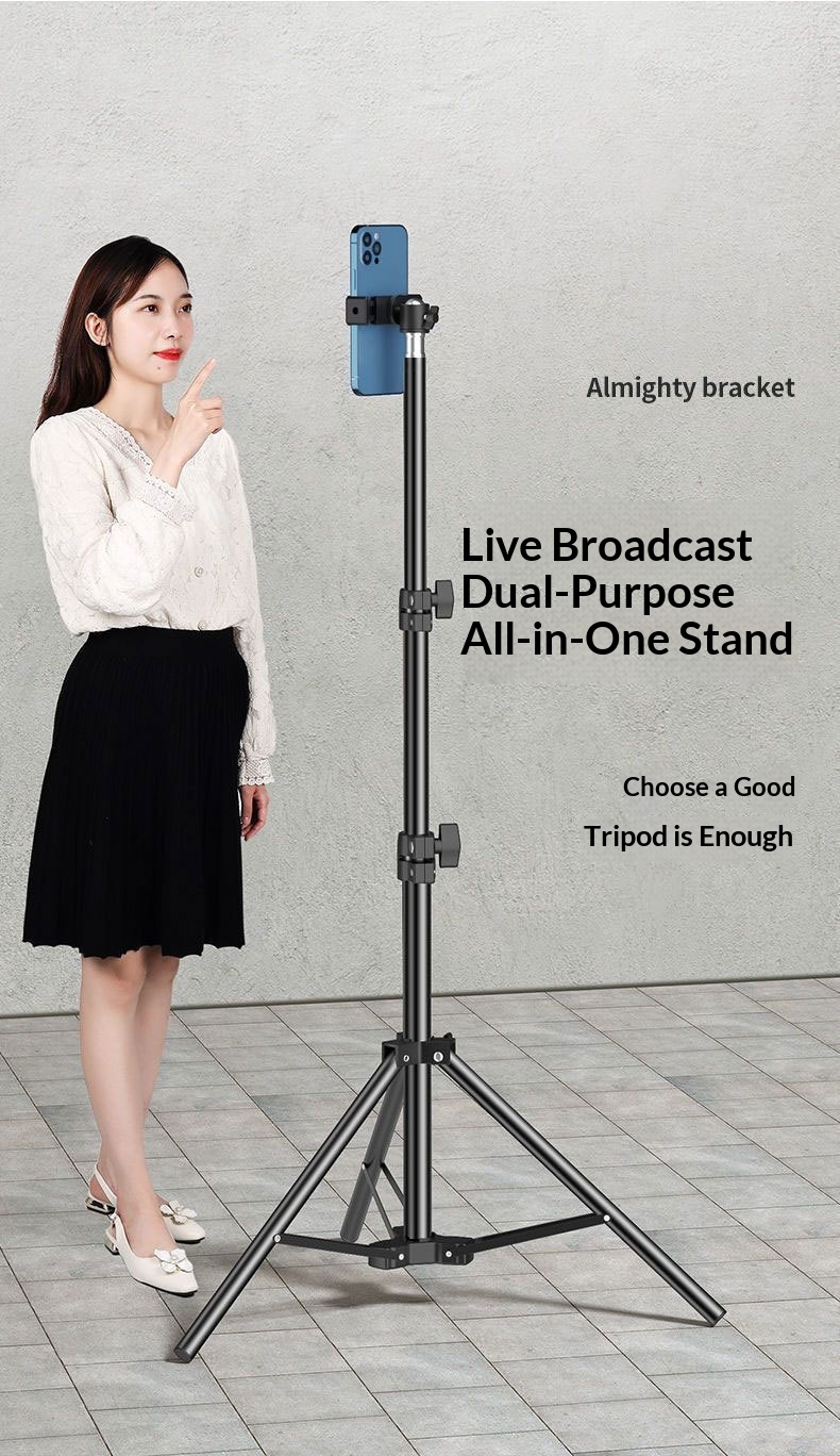 Luce di riempimento per live streaming mobile, supporto rinforzato, portatile, universale, per fotografia e riprese video da tavolo, multifunzionale._voghion.com