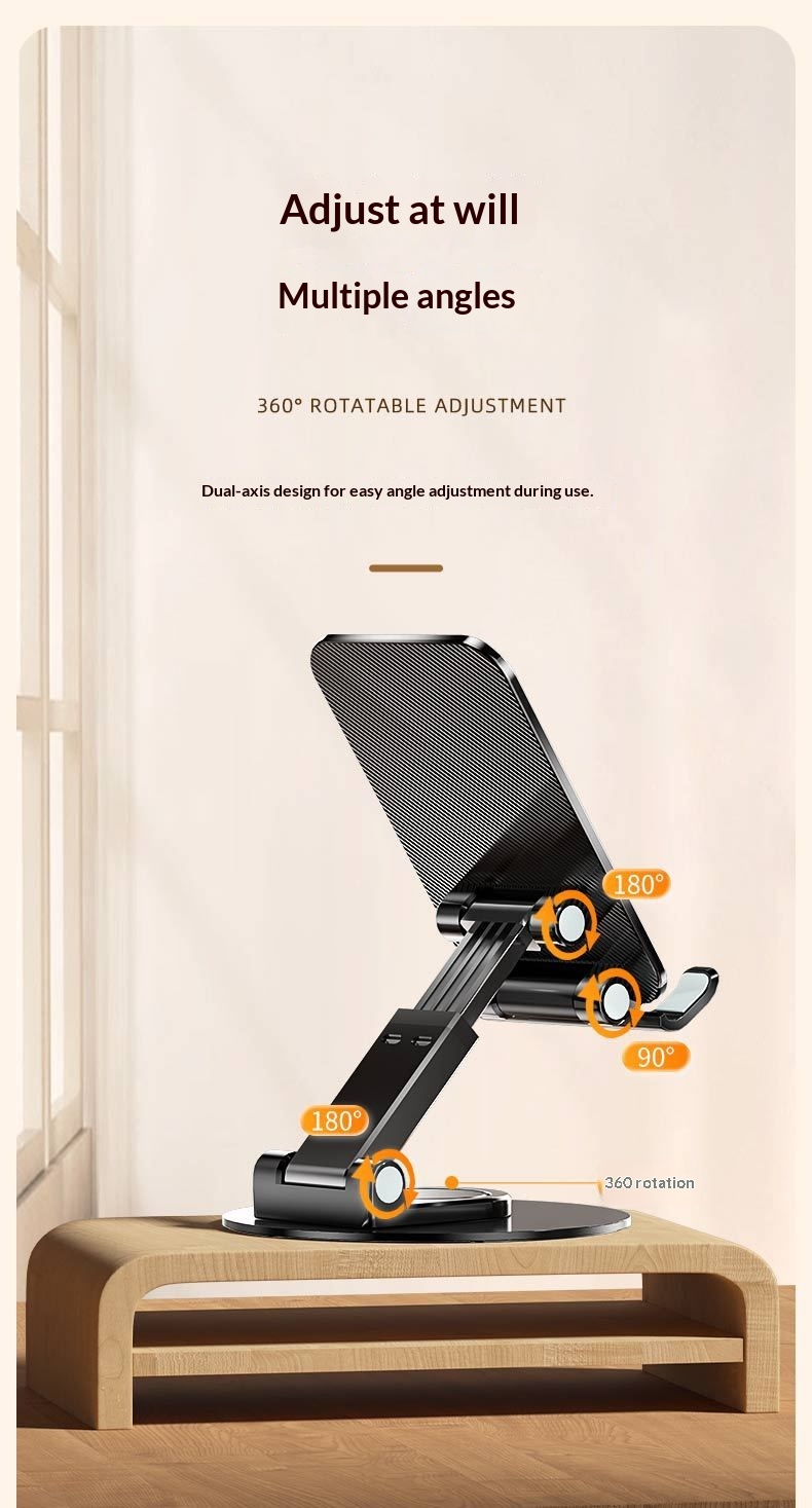 New Rotating Aluminum Alloy Desktop Tablet Live Streaming Phone Online Class Multi-Functional Folding Stand_voghion.com