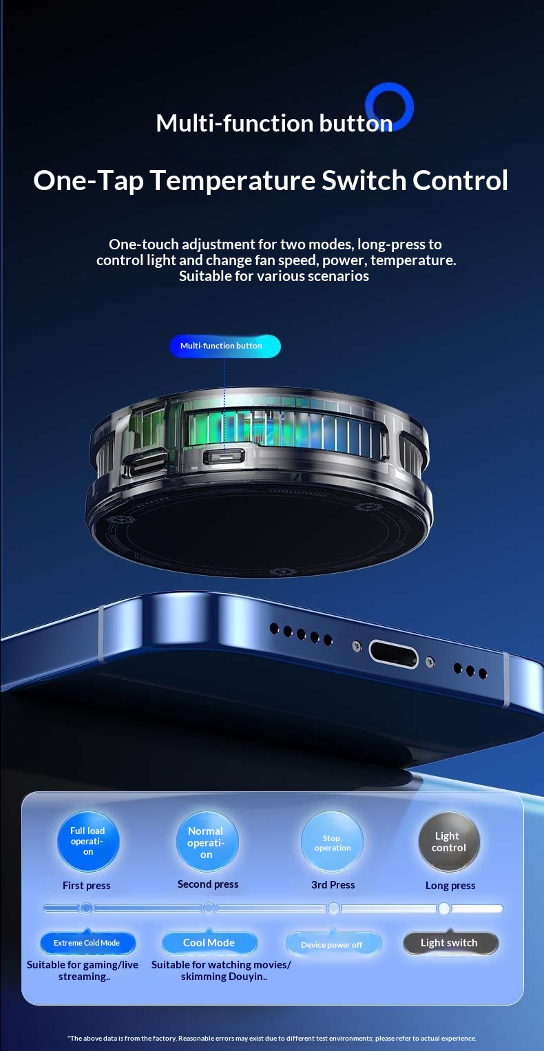 Shenzhisan Same Model TL01 Mobile Phone Cooler Semiconductor Refrigeration Ice Cooling Light Switchable Live Streaming_voghion.com