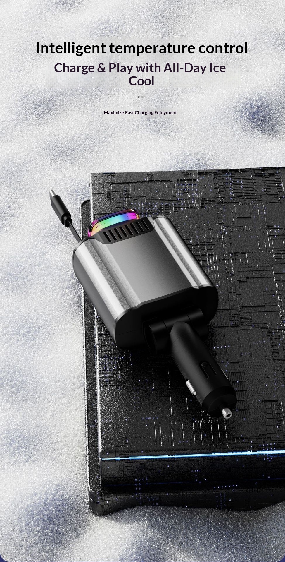 Chargeur voiture multifonction usb charge rapide et veilleuse led_voghion.com