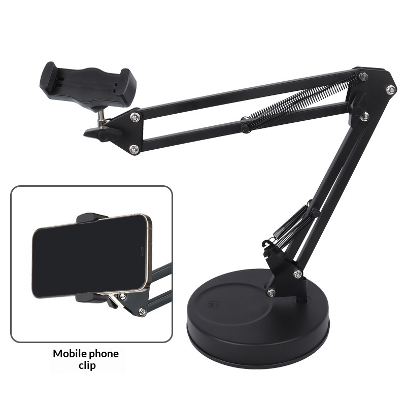 Support de téléphone portable pliable en métal, à bras articulé, pour prise de vue au lit._voghion.com