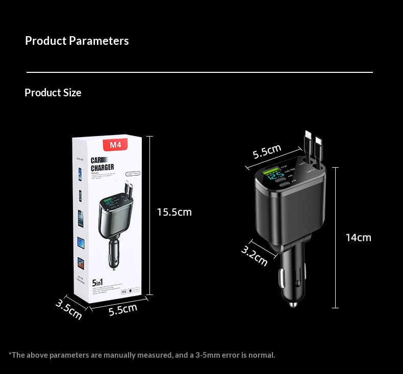 Premium Fast Charging Car Cigarette Lighter Adapter 1 To 5 Splitter_voghion.com