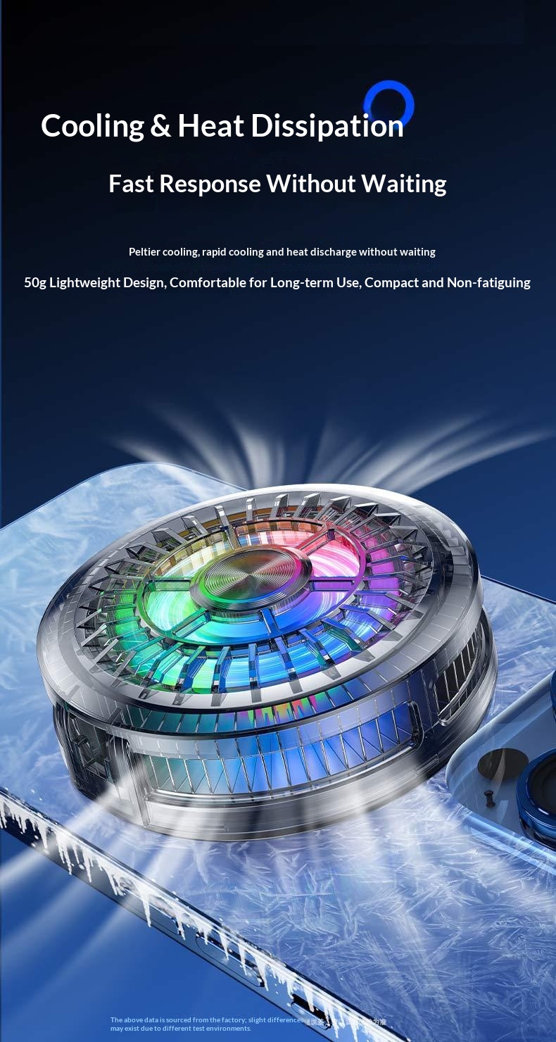 Shenzhisan Same Model TL01 Mobile Phone Cooler Semiconductor Refrigeration Ice Cooling Light Switchable Live Streaming_voghion.com