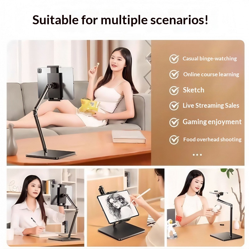 Telefon Tablet Masaüstü Tembel Canlı Yayın Video Selfie Akıllı Yapay Zeka Üstten Çekim Ayarlanabilir Çok Fonksiyonlu Destek_voghion.com