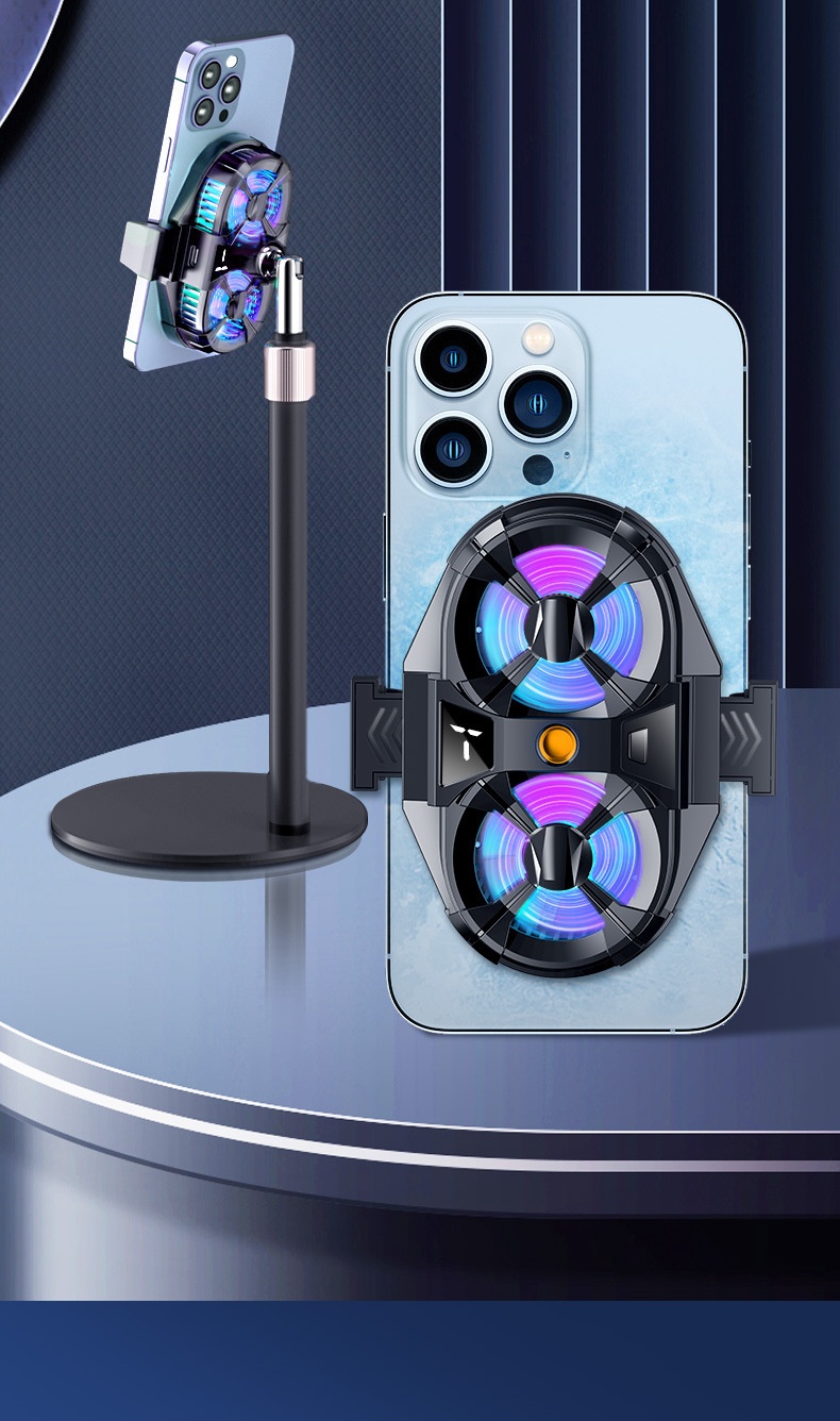 Mobile Phone Semiconductor Cooler With Digital Display And Dual Fan_voghion.com