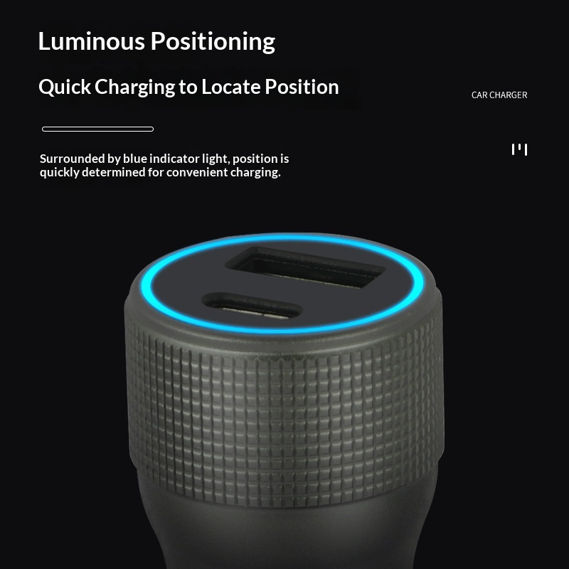 Fully Compatible 200W USB+TYPE-C Metal Car Charger Cigarette Lighter Plug PD Fast Charging_voghion.com