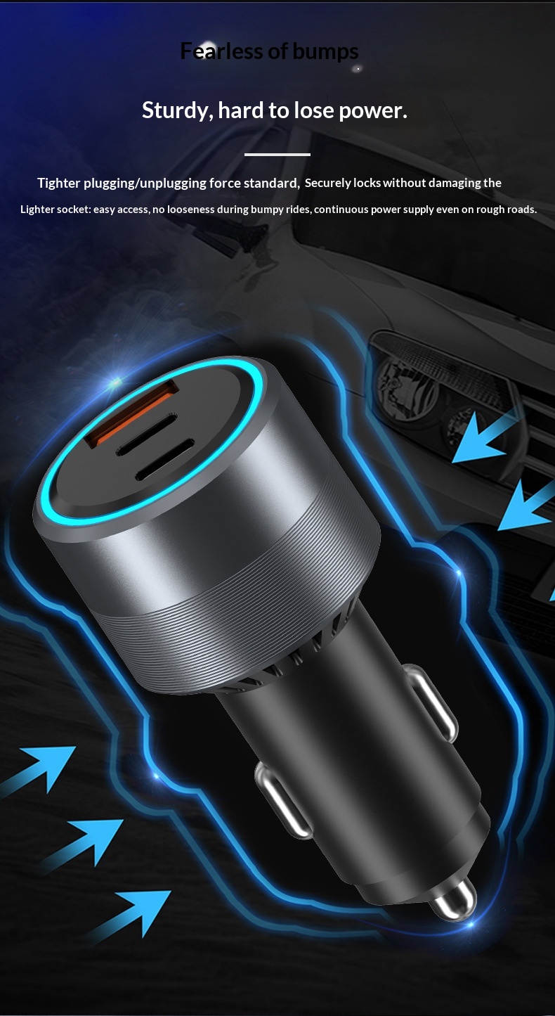 Caricabatterie auto 48w pd e qc3.0 fast charging per cellulari_voghion.com