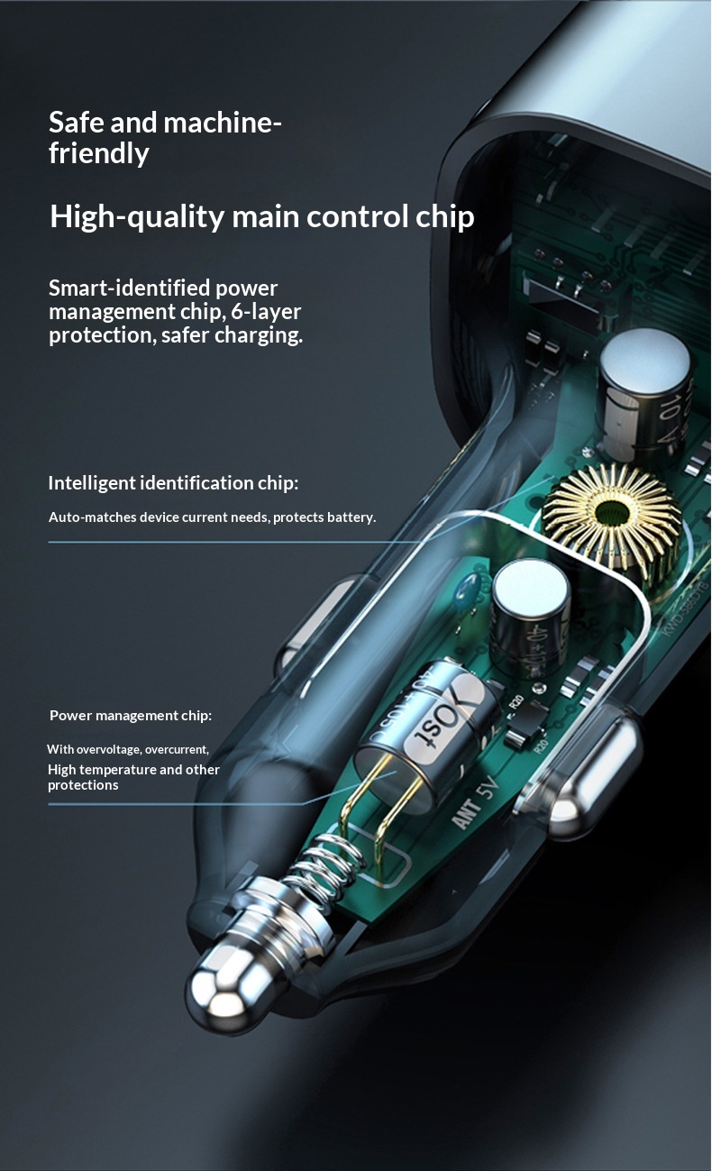 New USB Multi-Function 66W Super Fast Charging Car Rear Row Multi-Hole Wired Mobile Phone Charger_voghion.com