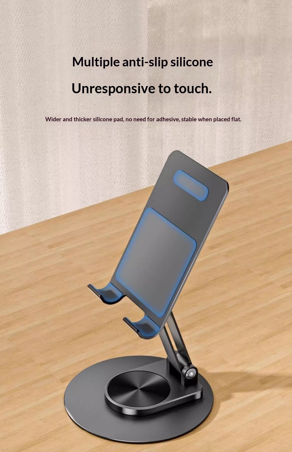 Supporto da tavolo in metallo girevole, pieghevole e regolabile in altezza per telefono e tablet, modello 2025, nuovo e pratico._voghion.com