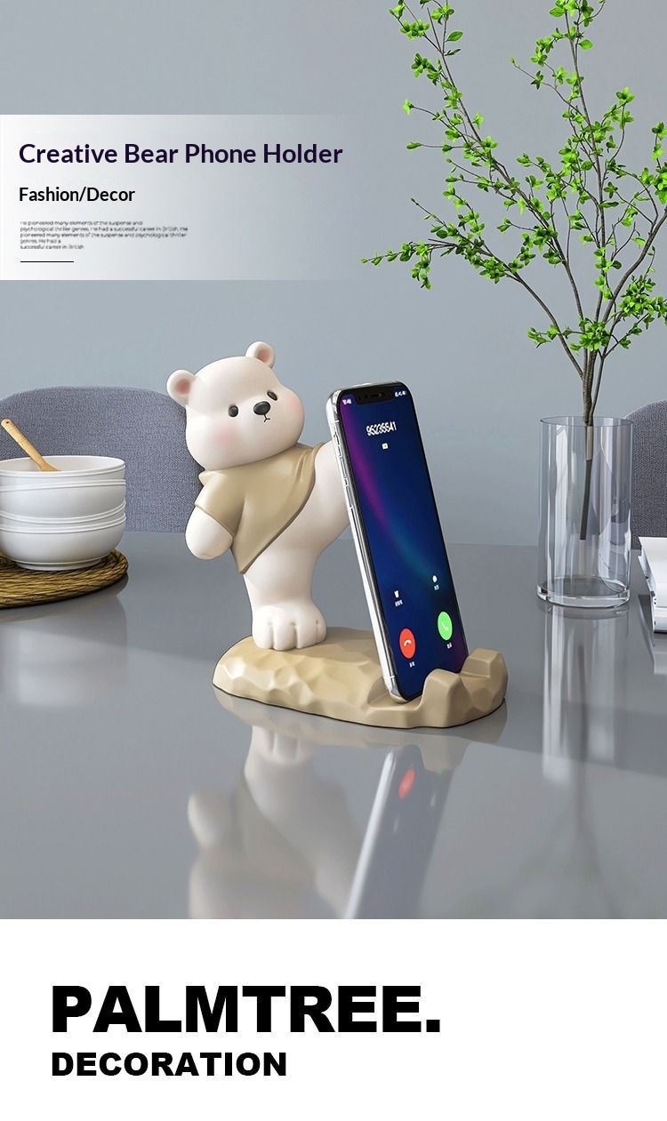 Support de téléphone ours mignon décoration de bureau et maison_voghion.com