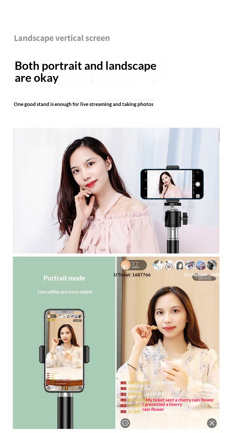 Luce di riempimento per live streaming mobile, supporto rinforzato, portatile, universale, per fotografia e riprese video da tavolo, multifunzionale._voghion.com