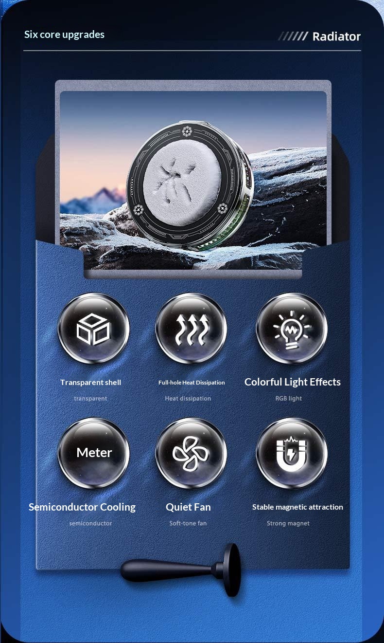 Shenzhisan Same Model TL01 Mobile Phone Cooler Semiconductor Refrigeration Ice Cooling Light Switchable Live Streaming_voghion.com