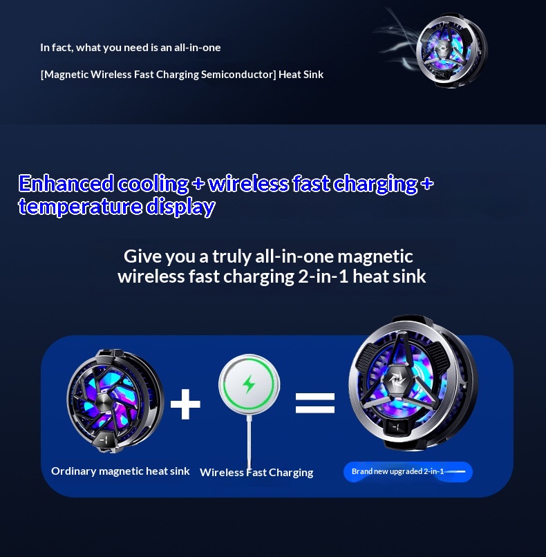 SL05 Mobile Phone Cooler Semiconductor Cooling Suitable For Android Tablets Magnetic Wireless Charging_voghion.com