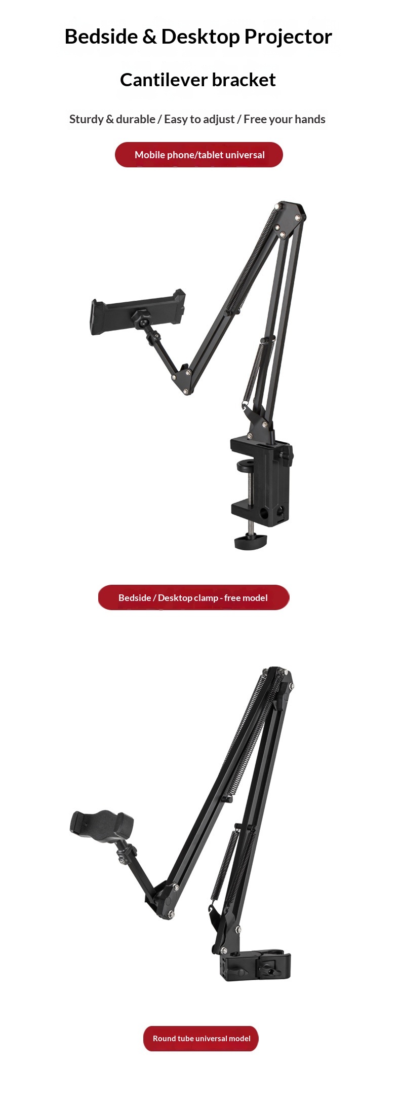 Flexible Lazy Stand Phones Tablets, Universal For Desktop, Bedside, Office, Dormitory, And Streaming_voghion.com