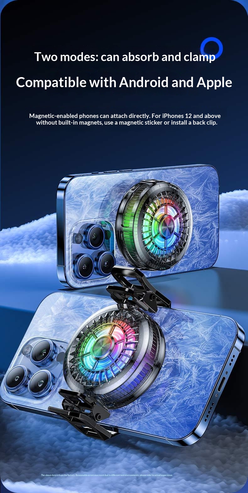 Shenzhisan Same Model TL01 Mobile Phone Cooler Semiconductor Refrigeration Ice Cooling Light Switchable Live Streaming_voghion.com